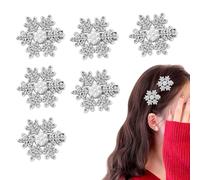 Capelli Con Fiocchi Di Neve,6 pezzi Forcina con Fiocco di Neve,Forcine Capelli Natalizi Mollette in Cristallo Accessori,Adatto per Natale e vari usi quotidiani.