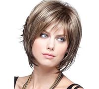 Capelli corti naturali con frangia parrucche dritte per le donne parrucche in pizzo taglio pixie parrucca Bob capelli brasiliani naturale uso quotidiano