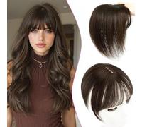 Capelli da donna in veri capelli umani topper per corone diradali valorizzazione invisibile annodato a mano base di pizzo svizzero senza frangia realistica linea di attaccatura dei capelli marrone