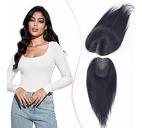 Capelli da donna in vero e proprio capello umano topper per corone diradali valorizzazione invisibile annodato a mano base di pizzo svizzero senza frangia realistica linea di attaccatura dei capelli