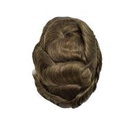Capelli da uomo 0,03 mm Pelle non sottile Capelli maschili Toupee Uomini Protesi Capillare Remy Capelli umani Parrucche naturali da uomo Protese Capilar Masculina Parrucche per tutti i giorni(Light Br