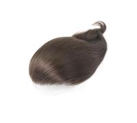 Capelli da uomo #4 Pezzo di capelli umani con dorso marrone, anello a V, 0,06 mm, protesi for da uomo in pelle sintetica completa Parrucche per tutti i giorni