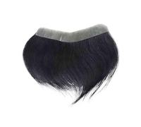 Capelli da uomo Parrucchino for capelli umani Pelle sottile Base in PU Fronte Patch Protesi capillare da uomo Parrucche per tutti i giorni(Natural Black)