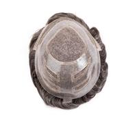 Capelli da uomo Protesi for capelli maschili con frontale in pizzo svizzero e PU, attaccatura dei naturale, 8x10 pollici, traspirante Parrucche per tutti i giorni