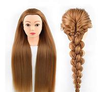 Capelli di allenamento biondo della fibra ad alta temperatura testa addestramento for il parrucchiere pratica del trucco parrucca mannequin(9)