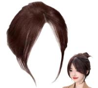 Capelli di colpi parziali, colpi di clip naturali da 9,8 pollici, toppers per capelli umani traspiranti per le donne pioniere realistiche per capelli leggeri topper umano marrone scuro ..