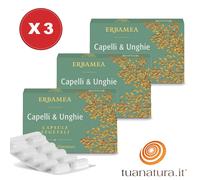Capelli e Unghie 3 Confezioni da 24 capsule vegetali Erbamea
