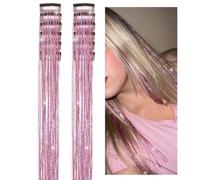 Capelli Fatati | 12 Pezzi Clip In Parrucca Brillante,Tinsel Per Capelli Resistente Al Calore Da 50 Cm Per Ragazze | Per Donne Signore Amiche Costume Natale Treccia Party Festival Attività