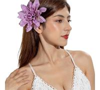 Capelli Fiori Artificiali 3pcs Fashion Elegance Lily Flower Hair Clip Girls Women Summer Beach Vacation Barrettes Multicolor Hairpin(Purple02)