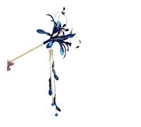 Capelli Fiori Artificiali Super Fairy Red Lily Flower Hair Sticks For Women Dripping Oil Tassel Hairpins Vintage Delicate Wedding(Blue)