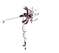 Capelli Fiori Artificiali Super Fairy Red Lily Flower Hair Sticks For Women Dripping Oil Tassel Hairpins Vintage Delicate Wedding(Red)