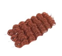 Capelli intrecciati ricci da 24 pollici, 3 pezzi di capelli intrecciati a onde oceaniche lunghi sintetici sciolti ondulati profondi for trecce Boho(Orange brown)