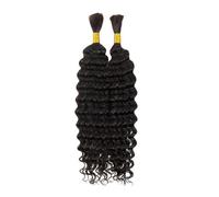 Capelli intrecciati umani per trecce boho da 18 pollici intrecciati ricci ondulati 160 g elastici in fibra sintetica all'uncinetto riccio.