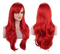 Capelli lunghi da 28 pollici, parrucche ondulate con frangia for parrucca for costume cosplay per Donne Affascinanti(Red)