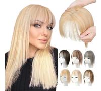 Capelli naturali con bangs for Women, Wig Toppers for Thinning Hair Hair Hair White Beige Gray Cosplay Replacement Hair Wigs (01# Gold)