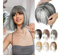 Capelli naturali con bangs for Women, Wig Toppers for Thinning Hair Hair Hair White Beige Gray Cosplay Replacement Hair Wigs (09# Silver)