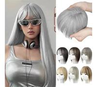 Capelli naturali con bangs for Women, Wig Toppers for Thinning Hair Hair Hair White Beige Gray Cosplay Replacement Hair Wigs (07# Gray)