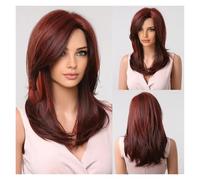 Capelli Naturali For L'attaccatura Dei For Le Donne Parrucca Sintetica Resistente Al Calore Con Parte Centrale Corta E Diritta For Uso Quotidiano Cosplay Facile Da Indossare(LC1002-2)