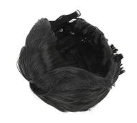 Capelli Neri Corti Uomo Parrucca Soffice in Stile Naturale Abbigliamento Comodo | Parrucca Maschile Alla Moda con Fodera Interiore a Maglie Traspirante | Capelli Falsi di Facile Stile per l'uso