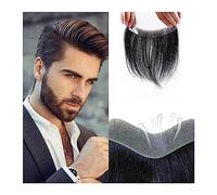 Capelli parrucca per uomo Linea sottile da uomo Toupee a forma di V PU Base sottile della pelle frontale Parrucchino 100% capelli umani reali Sostituzione dell'attaccatura della fronte for gli uomini
