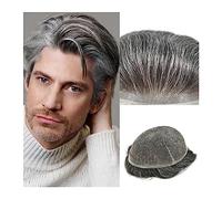 Capelli parrucca per uomo Parrucchino for uomo Sistema di capelli umani Posticci Parrucchino da uomo in pizzo svizzero completo 8 x 10" Protesi for capelli maschili traspiranti 1B Parrucche miste di c
