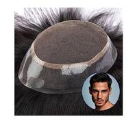 Capelli parrucca per uomo Pezzi di capelli e parrucche Capelli umani Toupee da uomo Pizzo francese con 1" Poly trasparente Tutto intorno Toupee for capelli Sistema di sostituzione della lunghezza di 6