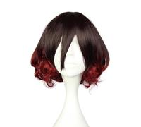 Capelli Parrucche per Donne 12" Marrone Graduale Rosso riccioo Parrucca