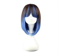 Capelli Parrucche per Donne 16" Nero Graduale Blu Bob Parrucca Spalla Lunghezza