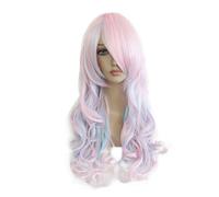 Capelli Parrucche per Donne 28" Rosa Graduale Blu riccioo Parrucca