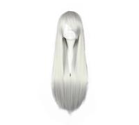 Capelli Parrucche per Donne 31" Argento Bianco Parrucche con Parrucca Cuffia