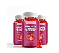 Capelli, pelle e unghie+collagene - Supporta la pelle 60 volte | Biotina e collagene per il sostegno di capelli, pelle e unghie- Con acido ialuronico e cheratina- Vegano, non OGM, senza glut