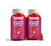Capelli, pelle e unghie+collagene - Supporta la pelle 60 volte | Biotina e collagene per il sostegno di capelli, pelle e unghie- Con acido ialuronico e cheratina- Vegano, non OGM, senza glut
