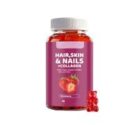 Capelli, pelle e unghie+collagene - Supporta la pelle 60 volte | Biotina e collagene per il sostegno di capelli, pelle e unghie- Con acido ialuronico e cheratina- Vegano, non OGM, senza glut
