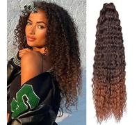 Capelli ricci Afro Curl Twist Crochet Capelli sintetici Onda profonda Treccia Extension Capelli ricci Ombre Acqua Onda Treccia Capelli-T1B 30-30 pollici-75 cm-3 pezzi