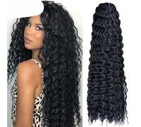 Capelli ricci Afro Curl Twist Crochet Capelli sintetici Onda profonda Treccia Extension Capelli ricci Ombre Acqua Onda Treccia Capelli-1B-22 pollici-55 cm-6 pezzi