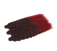 Capelli ricci Capelli profondi all'uncinetto Riccioli afro sintetici Trecce all'uncinetto Ombre Bionde Intrecciare le estensioni dei capelli per le donne-T1B/Borgogna-22 pollici-55 cm-CINA-4 pezzi/lo