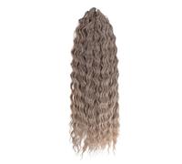 Capelli ricci Onda d'acqua Torsione Capelli all'uncinetto Capelli treccia sintetici Ombre Biondo Rosa Estensione dei capelli intrecciati a onda profonda da 24 pollici(LINEN(59))