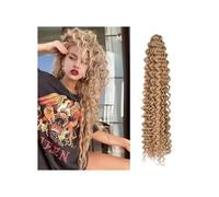 Capelli ricci ondulati all'uncinetto, 1 confezione, lunghi, biondi, sfumati, ondulati e ricci, morbidi capelli sintetici all'uncinetto for donne nere Facile installazione e rimozione(27,22inch)