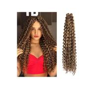 Capelli ricci ondulati all'uncinetto, 1 confezione, lunghi, biondi, sfumati, ondulati e ricci, morbidi capelli sintetici all'uncinetto for donne nere Facile installazione e rimozione(P33 27,28inch)