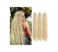 Capelli ricci ondulati all'uncinetto, 1 confezione, lunghi, biondi, sfumati, ondulati e ricci, morbidi capelli sintetici all'uncinetto for donne nere Facile installazione e rimozione(T4 30,22inch)