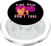 Capelli rosa non si preoccupano di gatto di zenzero PopSockets PopGrip per MagSafe