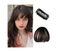 Capelli scoppi Bangs Hair Clip Bang Clip on Air Bangs Frangia naturale Front Flat Bang 1 pezzo di capelli lisci for donna Extensions per i capelli(K20-4)