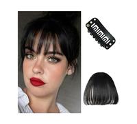 Capelli scoppi Bangs Hair Clip Bang Clip on Air Bangs Frangia naturale Front Flat Bang 1 pezzo di capelli lisci for donna Extensions per i capelli(K20-2)