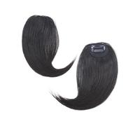 Capelli scoppi Clip di capelli umani al 100% su frangia con parte centrale su uno/due lati Frangia Capelli Remy in estensione Frangia francese invisibile 2 pezzi Extensions per i capelli(C)