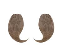 Capelli scoppi Clip di capelli umani al 100% su frangia con parte centrale su uno/due lati Frangia Capelli Remy in estensione Frangia francese invisibile 2 pezzi Extensions per i capelli(A)