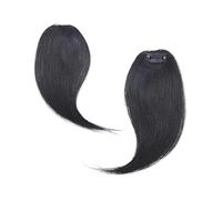 Capelli scoppi Clip di capelli umani al 100% su frangia con parte centrale su uno/due lati Frangia Capelli Remy in estensione Frangia francese invisibile 2 pezzi Extensions per i capelli(B)