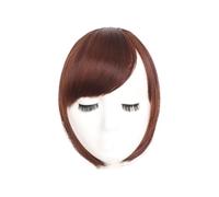 Capelli scoppi Clip for frangia di capelli castani neri con frangia laterale ampia Estensioni finte con frangia falsa Pezzo di capelli sintetico naturale Extensions per i capelli(2)