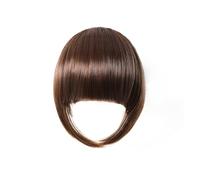 Capelli scoppi Clip for frangia sintetica for capelli frangia in frangia Frangia finta for capelli castani smussati Estensione dei capelli Posticci resistenti al calore for le donne Extensions per i c