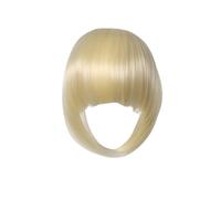 Capelli scoppi Clip for frangia sintetica for capelli frangia in frangia Frangia finta for capelli castani smussati Estensione dei capelli Posticci resistenti al calore for le donne Extensions per i c