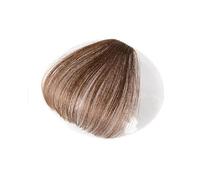 Capelli scoppi Clip in estensioni dei capelli umani Remy al 100% Air Bang Hair 1 pezzo dritto naturale Extensions per i capelli(Light Brown)